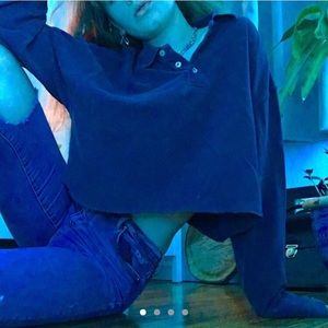 Dark blue cropped men’s gap polo 👕